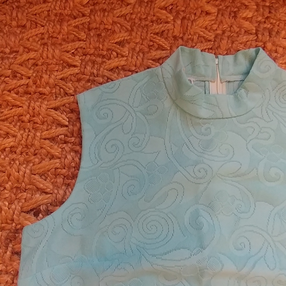 Vintage sleeveless turquoise dress - Picture 2 of 6